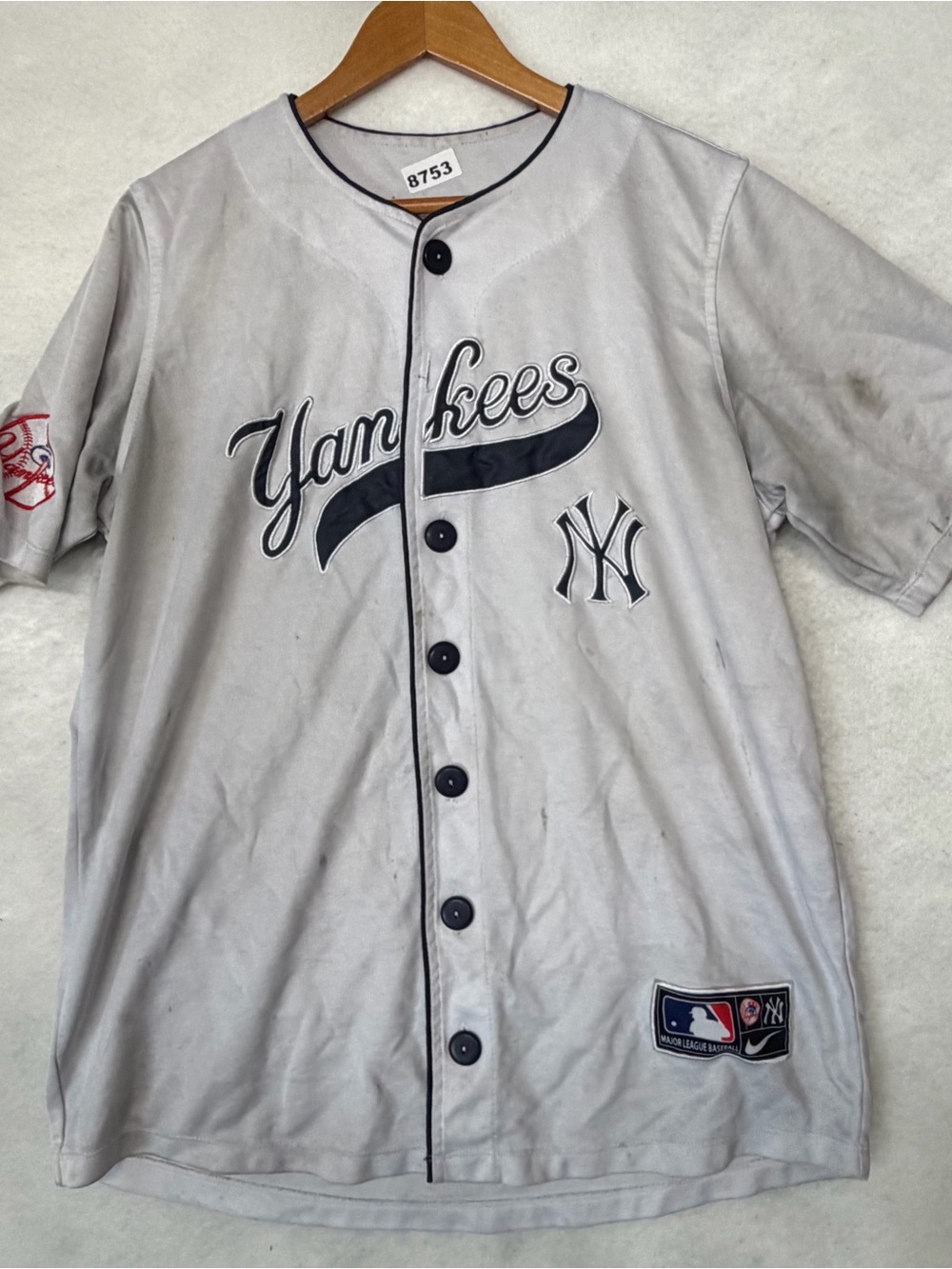 Derek Jeter # 3 New York Yankees Baseball Jersey 2XL Embroidered MLB HipHop 8753